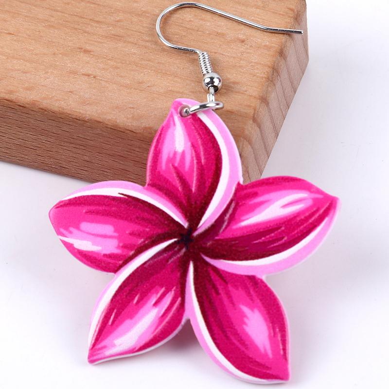 2026 Colorful Oil Painting Flower Acrylic Statement Earrings for Women New Trendy Plant Drop Dangle Earring Party Jewelry Gift