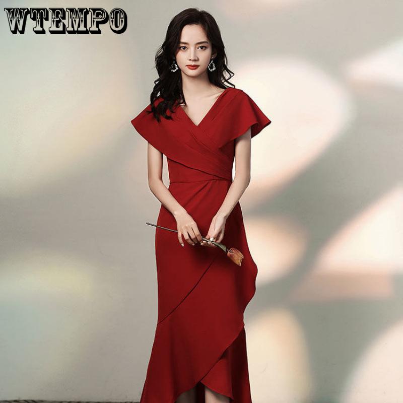 WTEMPO Dámské šaty Sexy vysoký rozparek Hluboký výstřih Šaty rybího střihu Boky Pas Skinny šaty Ramínka Průstřihy Společenské šaty