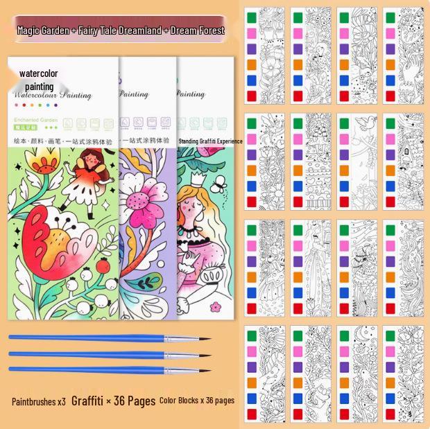 Feile Watercolor Sticky Notes & Bookmark Set: DIY Chinese Style Painting Kit for Kids