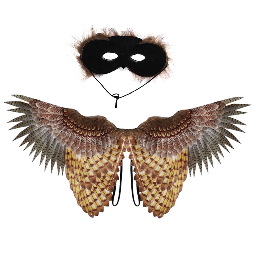 Owl Wing Owl Mask for Kid Boys Kindergarten Birds Costume Set Halloween Mask Halloween Dress Up Wing Party Favors