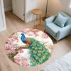 Peacock Pattern Round rug,Carpet Rug for Living Room Bedroom Playroom ,Non-slip Floor Mat,Holiday Gifts and Birthday Gifts.