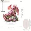 Vibrant Pink Dragon Decoration - Floral Accents, Exquisite Bohemian Style Acrylic Tabletop Decor, Multipurpose Sign, Home Tabletop Decorations, Nurse
