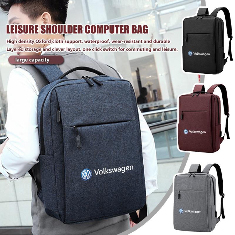For Volkswagen VW Travel Business Laptop Shoulder Bag School Student Backpack Passat Golf 4 5 6 Tiguan Polo Scirocco Jetta CCFX3