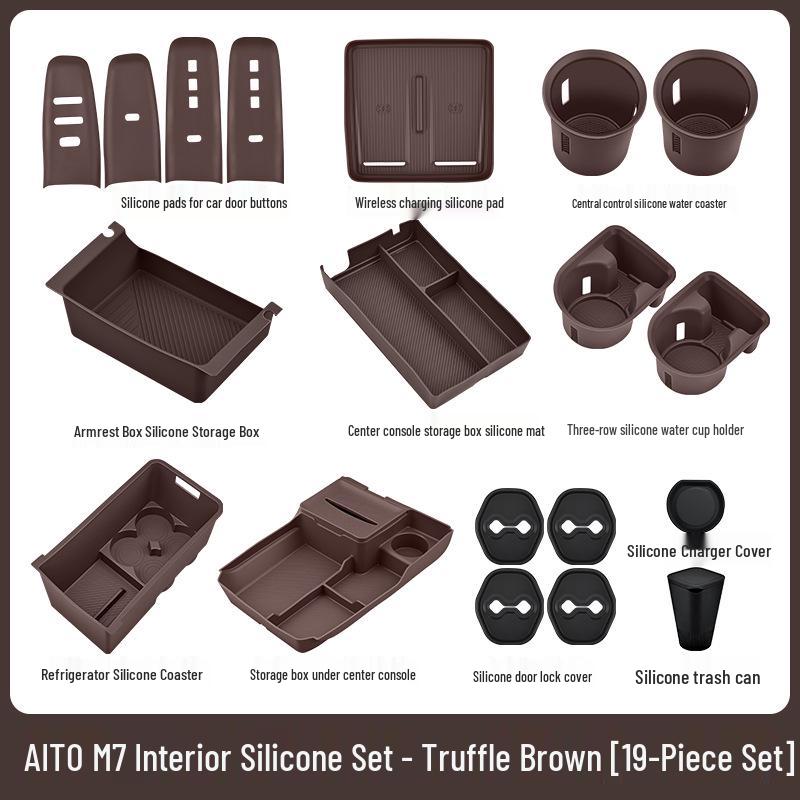 Fits 26 AITO M7/M8 Models: Central Control Wireless Charging Silicone Pad Upgrade Set