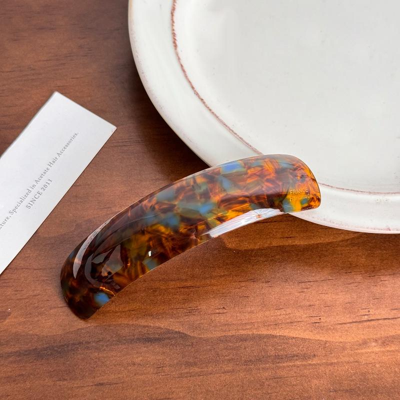 Retro New Colorful Acetate Hairpin One-word Spring Clips for Women Temperament Barrettes Lady Fashion Versatile Hair Accessories