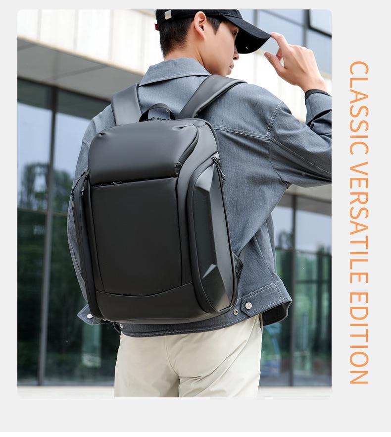 Unisex Luxus Motorrad Rucksack mit großer Kapazität und EVA Hartschale - Trendiges Design mit vollständiger Öffnung