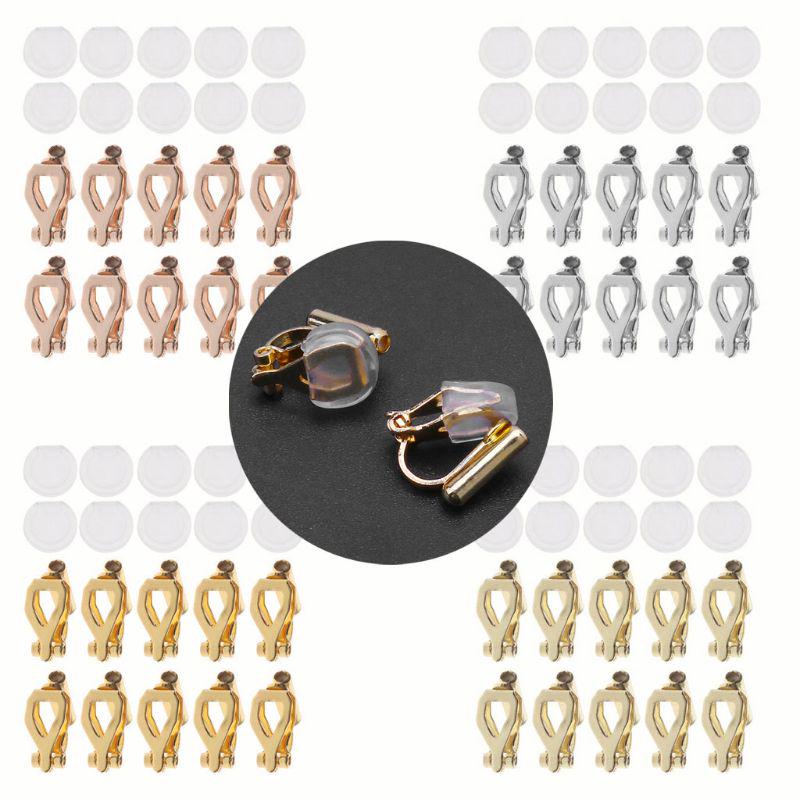 20x Clip-on Earrings Converter with Comfort Earring Pads DIY for Non-Pierced Ear