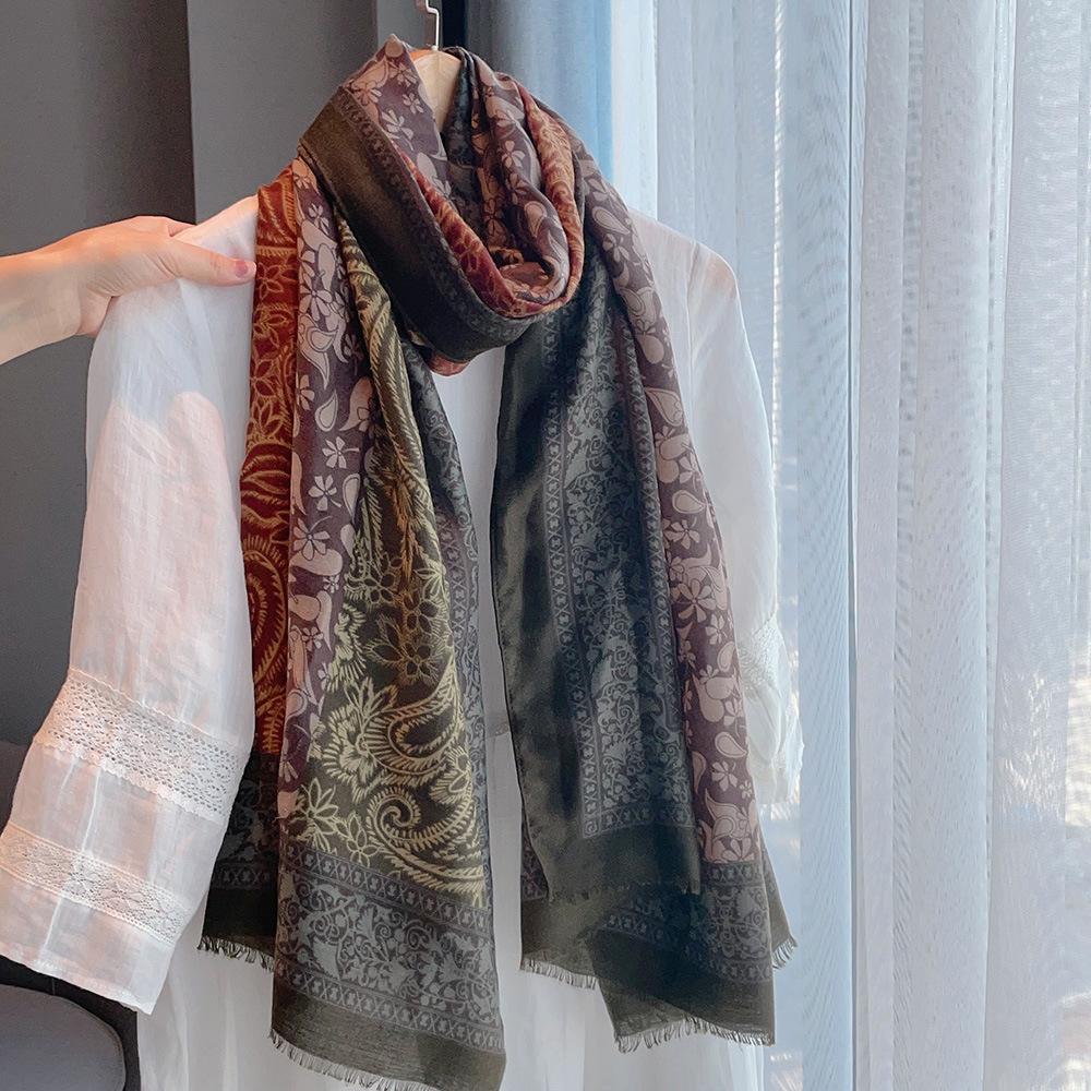 Bohemian Style Scarf for Women Soft Autumn and Winter Warm Shawl for Travel