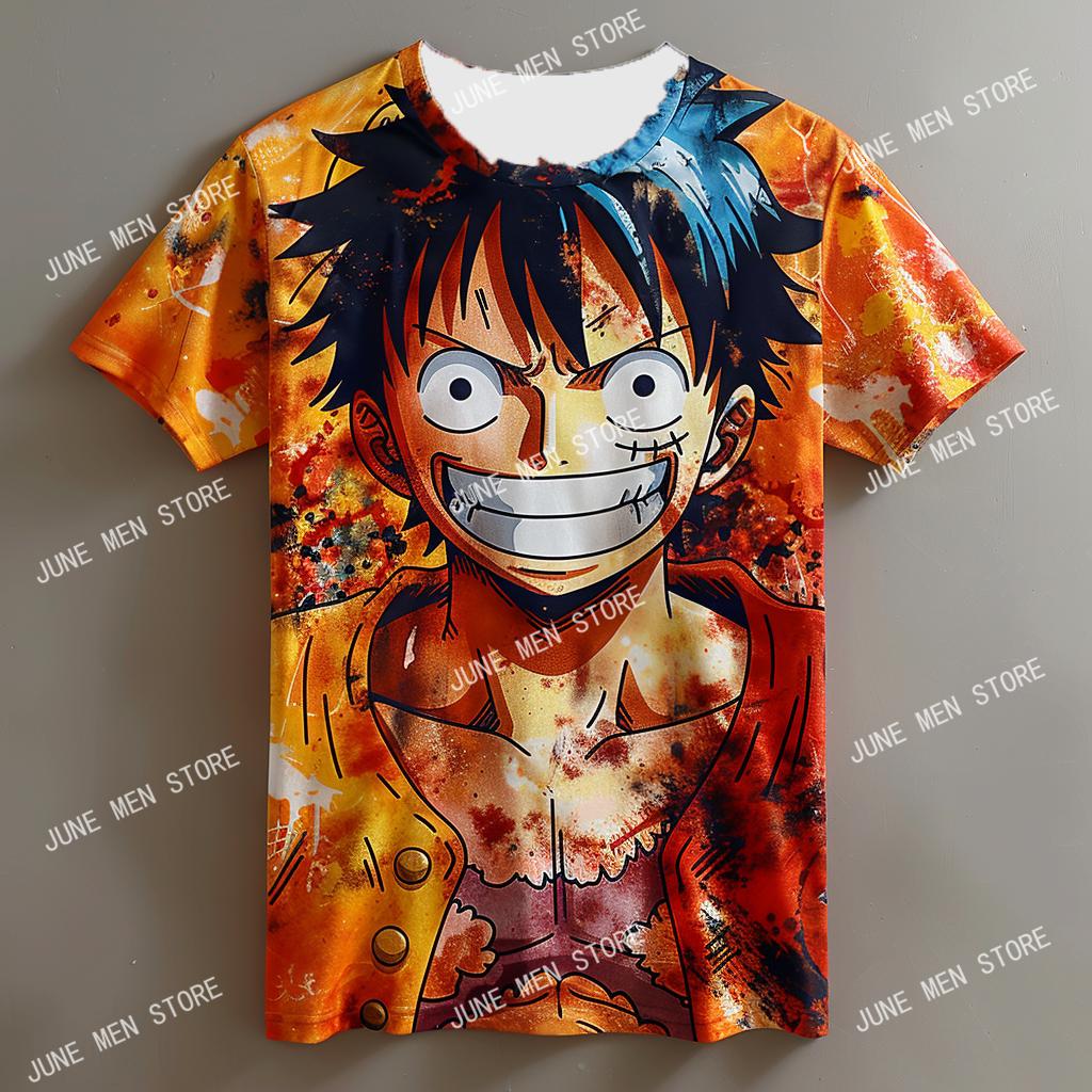 3d Printed One Piece Popular Anime T-Shirt  Japan Harajuku Anime Men Short Sleeve Cosplay Luffy Shirt T-shirt Men's Clothing Top