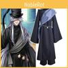 Authentic Black Butler Sebastian Cosplay Costume Full Set Funeral Robe With Complimentary Hat