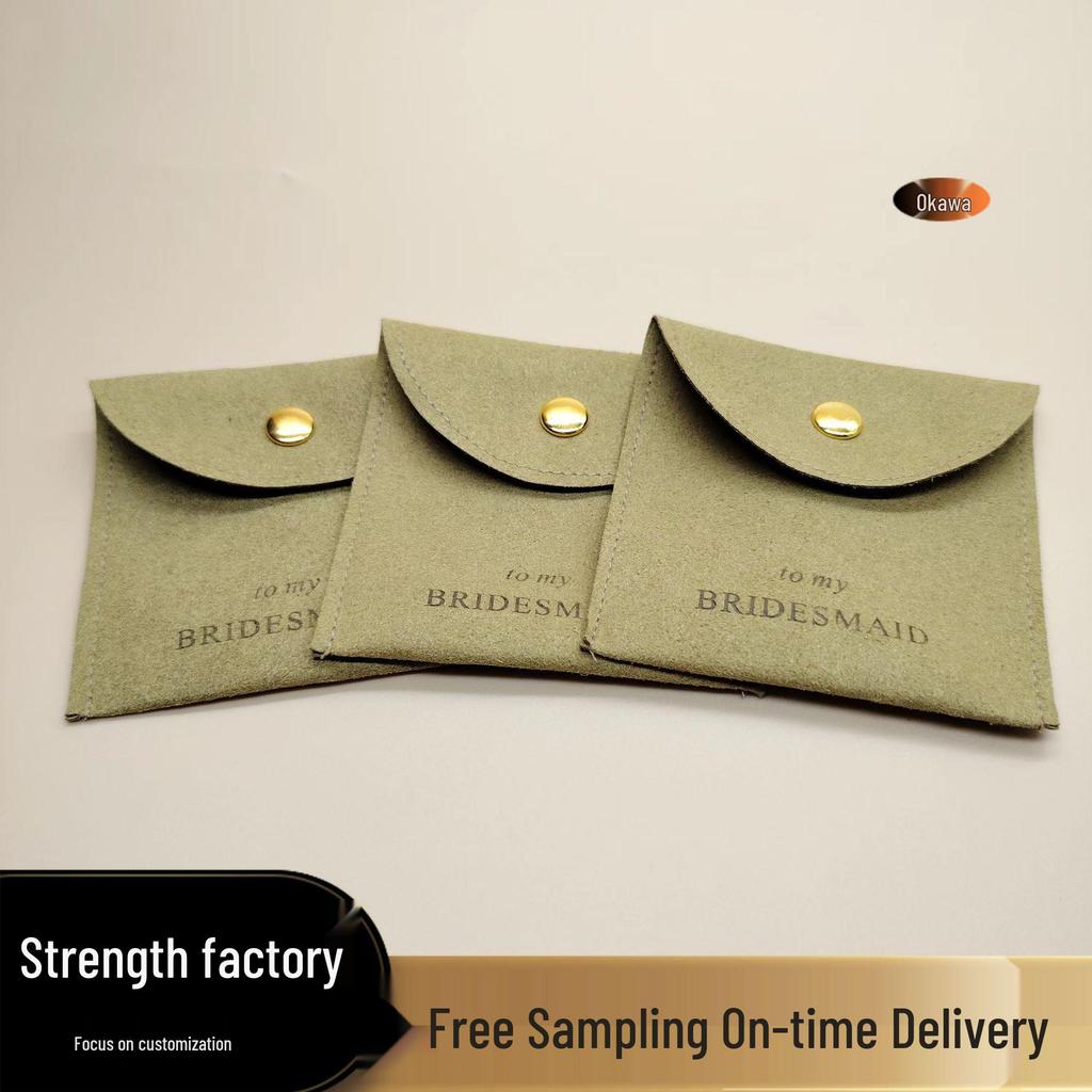 Elegant High-End Microfiber Snap Button Flannel Pouch