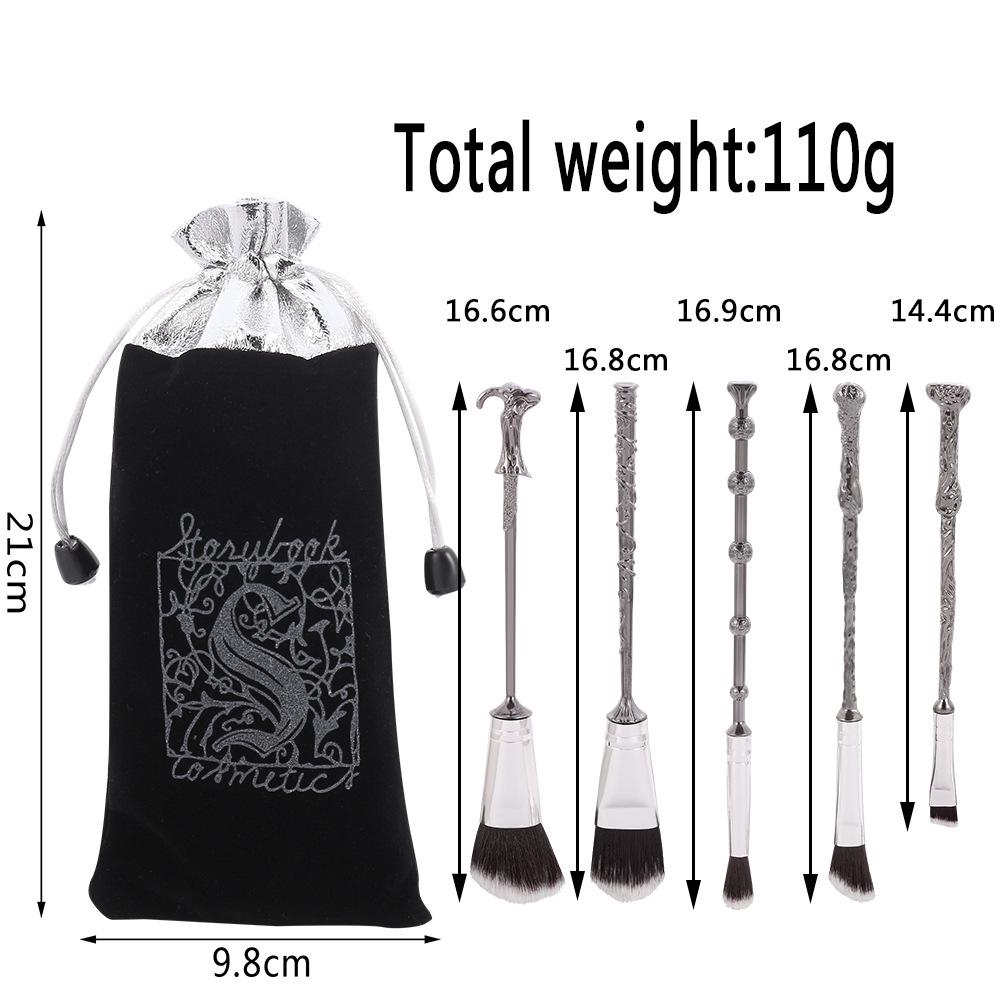 Harry Potter Makeup Brush Set: Hermione Wand, Magic Wand Brushes, Blush & Angled Eyebrow Brush