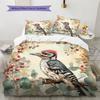Branch Bird  Pattern Bedding Quilt Set  Home Decoration  Gift (1 * duvet cover + 2 * pillowcase, without core)