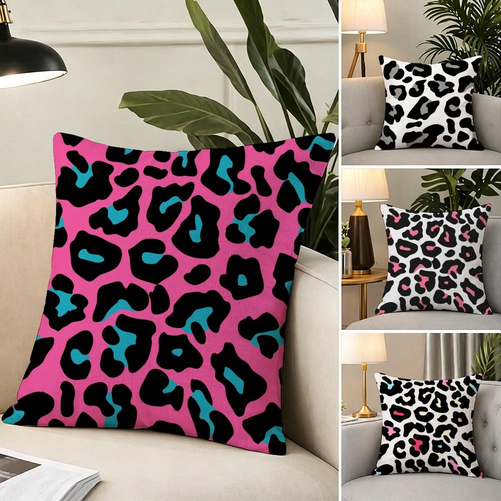 L-Leopard Print Cushion Cover Fabric Soft Furnishing,Pillowcase, Cushion Cover, Sofa Pillow, Home Decoration
