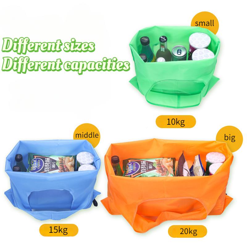 Solid Color Reusable Foldable Shopping Bag Totes Eco Friendly Shopper Portable Large Capacity Shoulder Handbags Grocery Bags