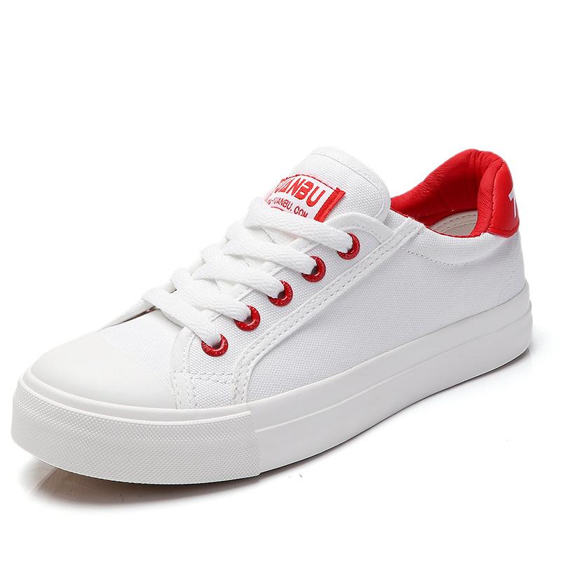 Classic Design Women's Canvas Sneakers Lightweight Non-Slip Breathable Lace-Up Casual Shoes Comfortable Walking Shoes for Teen