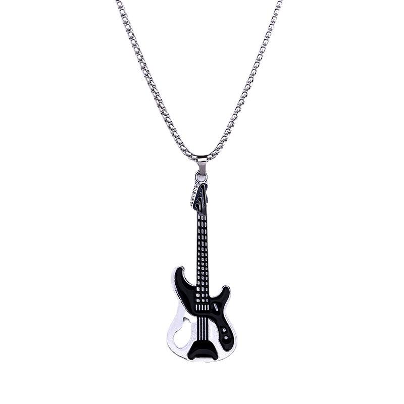 Korean Hip Hop Guitar Necklace: Men's Drip Oil Pendant with Rock Style Musical Charm
