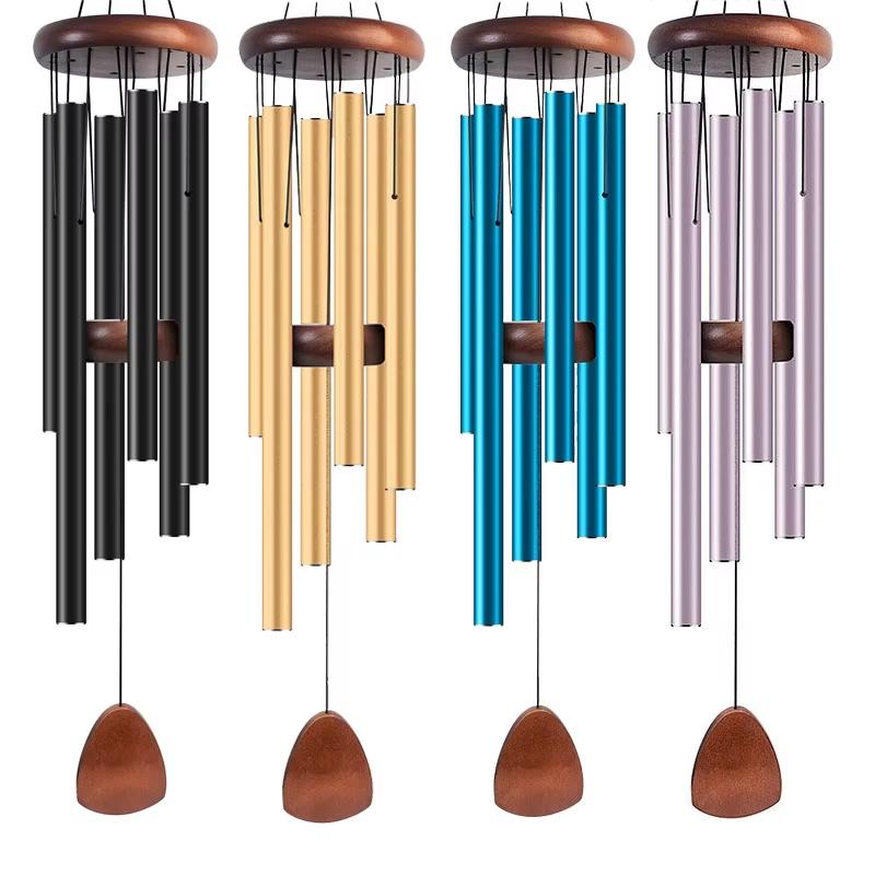 New Metal Windchime Aluminum Windbell Wind Chimes 6 Rods Chimes Home Decoration Craft Outdoor Garden Patio Notes Zen Meditation