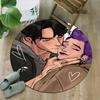 1pc KPop Demon Hunters RUMI8 Print Round Carpet Chair Round Carpet Suitable for Bedroom Living Room Home Decorative Carpet