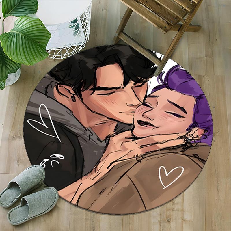 1pc KPop Demon Hunters RUMI8 Print Round Carpet Chair Round Carpet Suitable for Bedroom Living Room Home Decorative Carpet