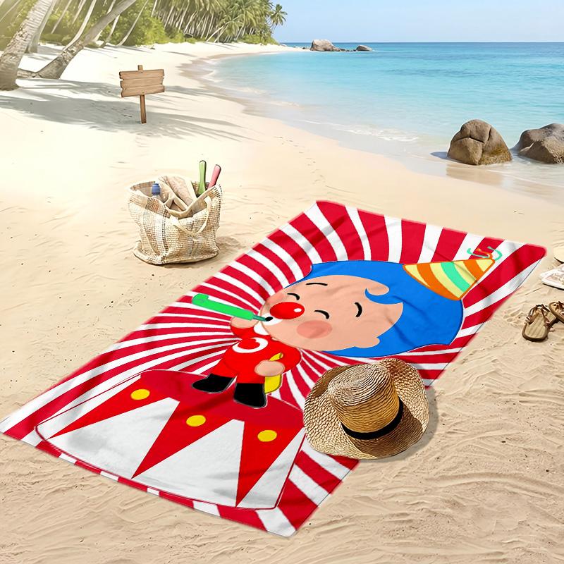 El Payaso Plim Plim Beach Towel, Soft Absorbent Quick‑Dry Towel for Beach Pool Swimming Travel Home