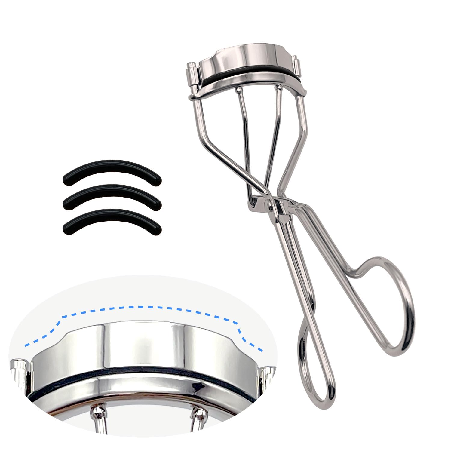 

DeeBrain Eyelash frame that lifts your lashes beautifully from the with three replacement rubber three replacement rubber Curler A mountain-shaped