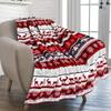 Christmas Reindeer Snowflake Printing Blanket Winter Warm Soft Plush Living Room Sofa Nap Blanket Home Decoration Couch Sofa Bed
