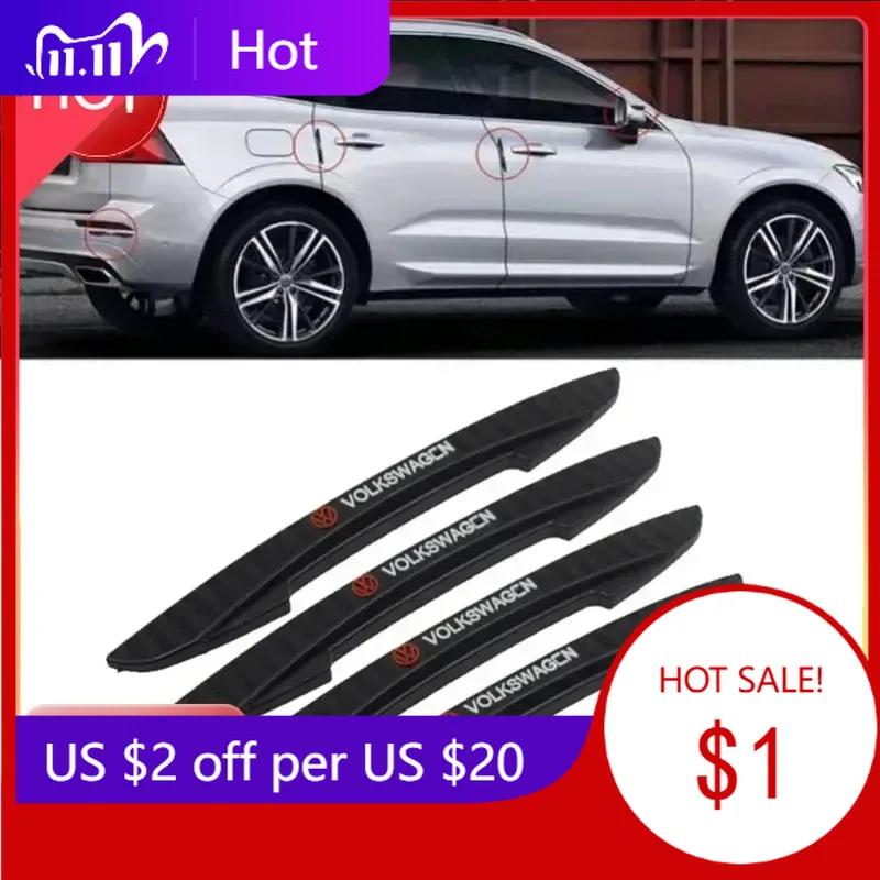

New 4pcs PVC Car Door Anti-scratch Stickers Protection Decal for Volkswagen Teramont Santana Tiguan R32 T5 Golf 5 7 Rabbit