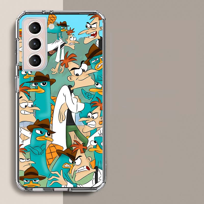 Cartoon Perry The Platypus Phone Case For Samsung Galaxy S25 Edge S24 S23 FE S21 S20 S10 Plus S22 S26 Ultra Cover Clear Cases TP