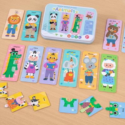 Wooden Puzzle Toys For Children Cartoon Vehicle Animal Cognition Learning Wood Jigsaw Learning Educational Toy Kids Gift