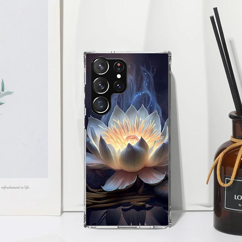 Lotus Blue White Flowers Phone Case For Samsung Galaxy S26 S25 Edge S24 FE S23 S22 Ultra S21 Plus S20 + Art Fundas Back Cover Ga