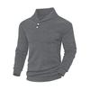 Men's new sports and leisure loose solid color lapel jacquard plaid men's sweater