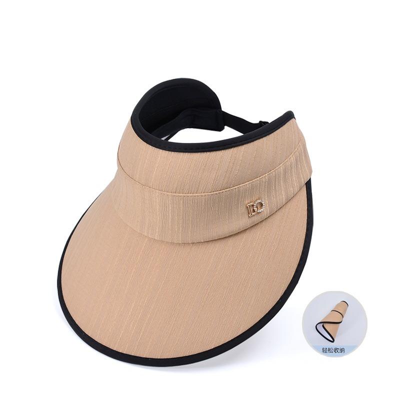 Hat female Korean version empty top letter large brim face covering sun hat spring and summer versatile sun protection sun hat
