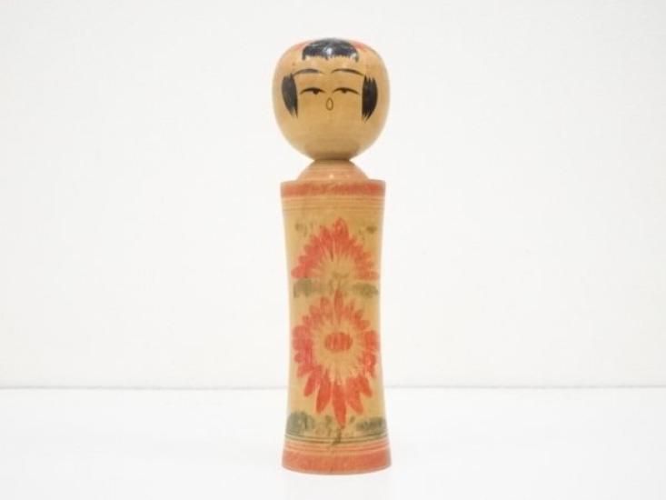 [USED] Kokeshi Doll, Artist-Made, Traditional Japanese Folk Toy, Approx. 21.3cm, Handmade Wooden Doll, Kyodo Gangu, Vintage