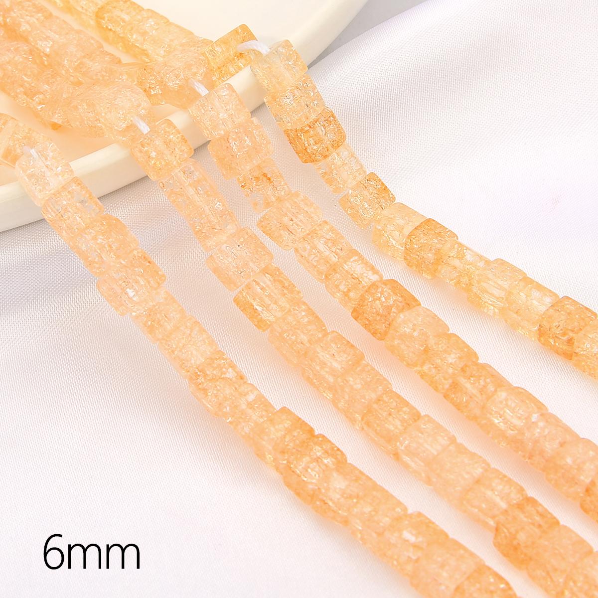 

59 шт. 6 мм квадратные бусины с треском стеклянные кубические бусины для изготовления ювелирных изделий DIY браслет фурнитура для ожерелья аксессуары