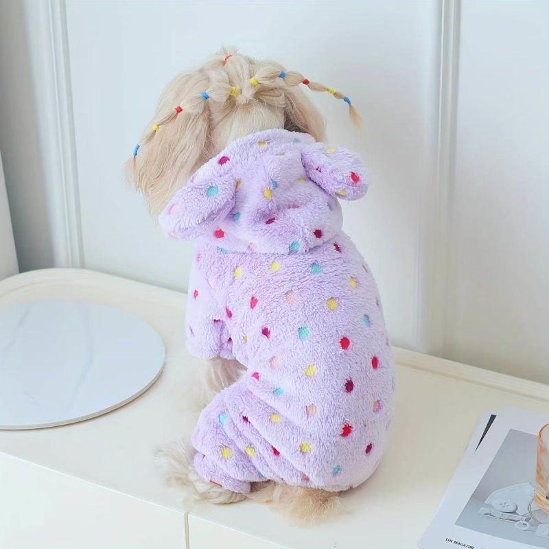 

Coral Fleece Dog Jumpsuit Winter Pet Apparel Puppy Yorkie Pomeranian Poodle Bichon Schnauzer Corgi Clothing Small Dog Clothes XS（old） фиолетовый