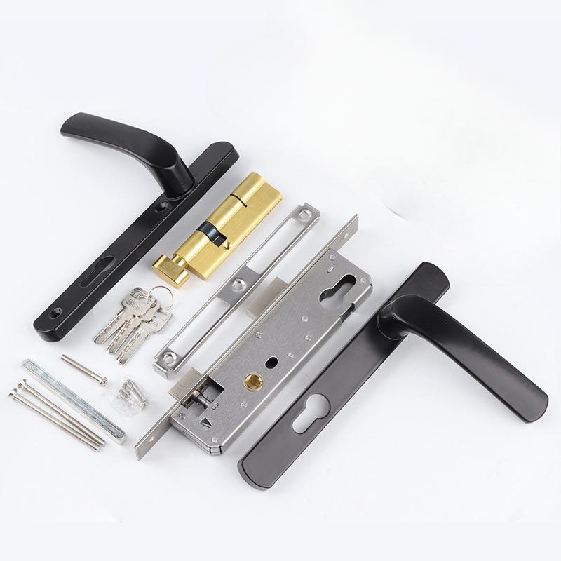 Broken Bridge Aluminum Alloy Door Lock, Swing Door, Plug-in Multi-point Handle Lock