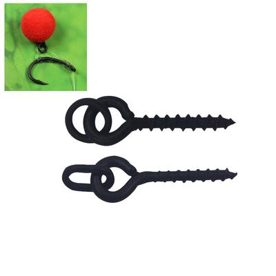 Bimoo 10 Stück Karpfenangelzubehör Boilie-Schraubhering mit Ringwirbel Chod Rig Terminal Tackle Köderhalter