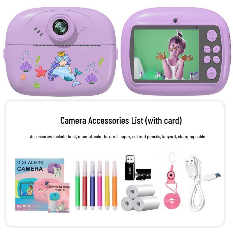 

Мгновенная камера для селфи для детей - Портативная и готовая к печати, Идеальный подарок на день рождения