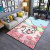 Cartoon Bear with Heart and Pink Roses Pastel Color Carpet Decor Suitable for Use As an Anti-slip for Living Room Bedroom Sofas