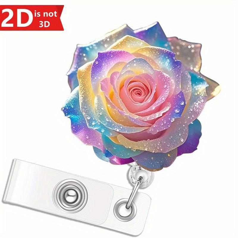 

2D Rose Scalable Badge Clip Badge Clip ID Card Name Label Nurse Student Use, ID Cards and Supplies, Badge Clip“ прозрачный
