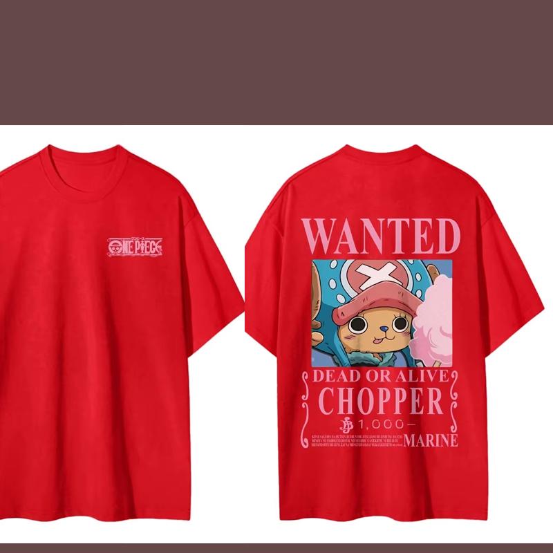 New One Piece Men's Women's T-shirt Tony Tony Chopper Japan Anime Punk Tee Summer Men's and Women's Short Sleeves