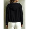 Herbst Winter Mode Lässig Einfarbig Knopf Kapuze Langarm Hemd Damen Oberteil Bluse