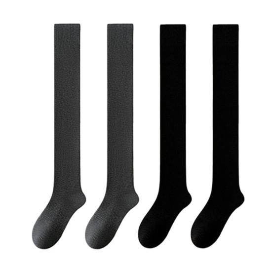 Damen Oberschenkelhohe Socken Dehnbare Gerippte Überknie-Socken Selbsterwärmende Atmungsaktive Stiefelstrümpfe für Dating Party Streetwear