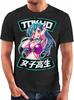 Tank Top Style Manga Asia Schoolgirl T Shirt Man's Fashion Black Unisex Tees