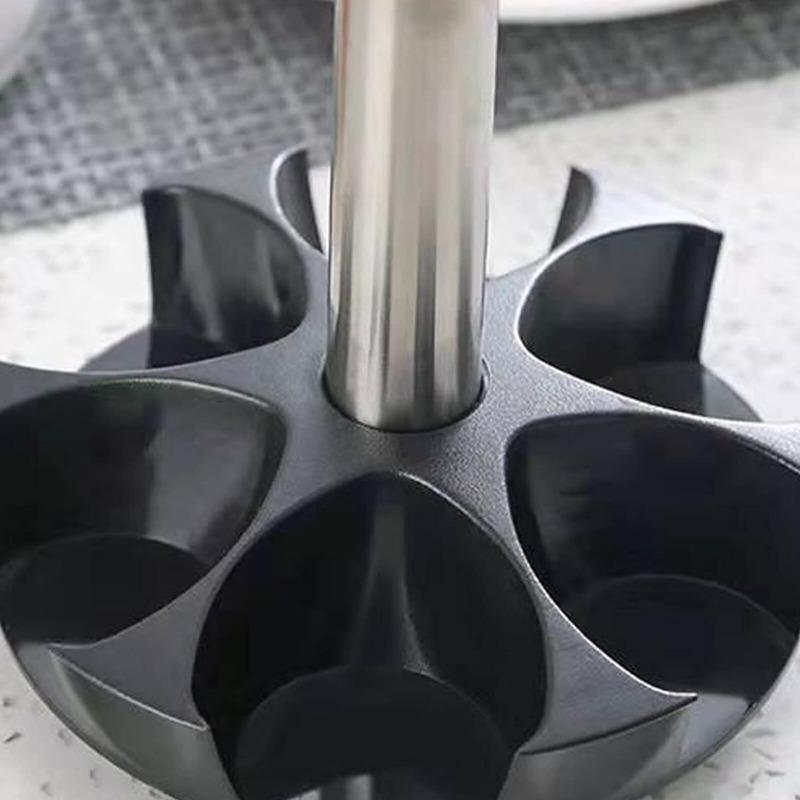 Revolving Spice Rack Organizer  Spinning Countertop Herb and Spice Rack Organizer with 7 Glass Jar Bottles (Spices Not Included)