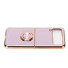 Smartphone Protective Case Car Magnetic Phone Cover with 360 Degree Rotation Finger Loop Stand for Z Flip 3 Light Purple