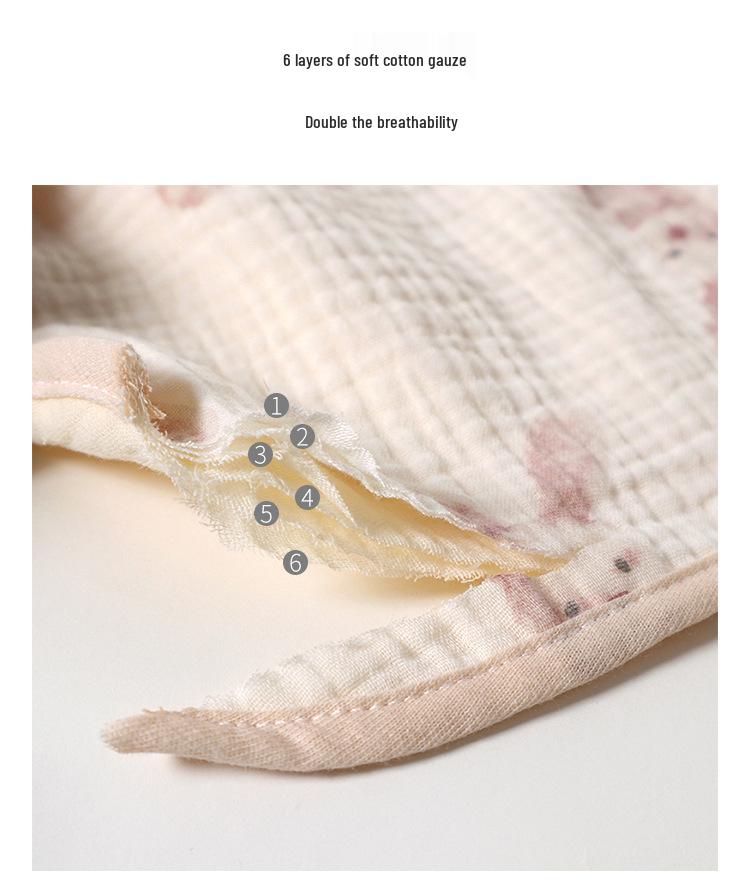 Sześcio-warstwowy bawełniany muślinowy śliniaczek i ochraniacz na brzuszek dla dziecka