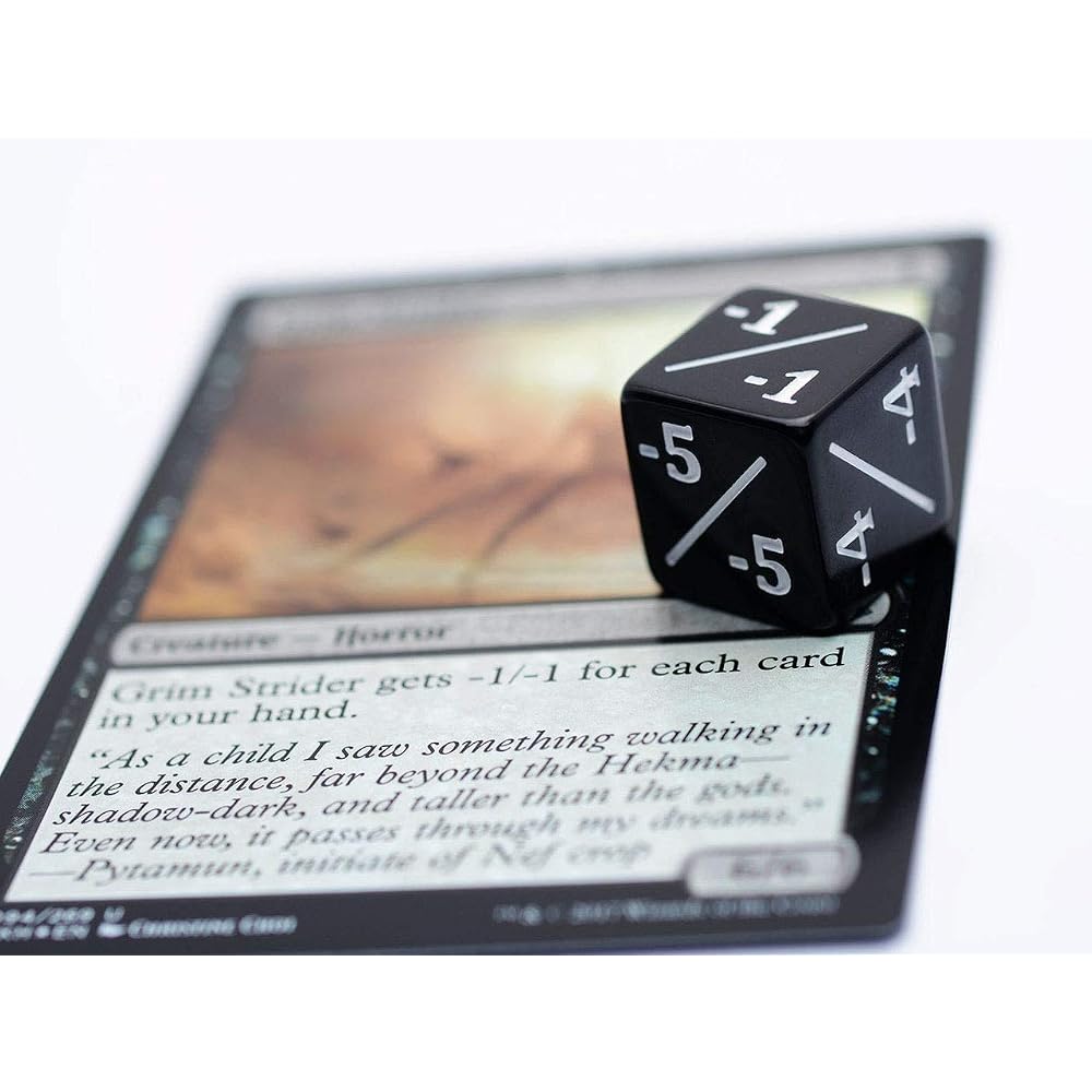 HDDais Dice Counter D6 Dice White +1/+1 and Black-1/-1 Magic: The Gathering and Other Games CCG M...