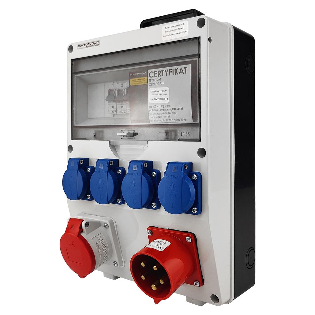 Rozdzielnica Budowlana Z Uchwytem Wtyczką 32A Td S/Fi 16A 4X230V